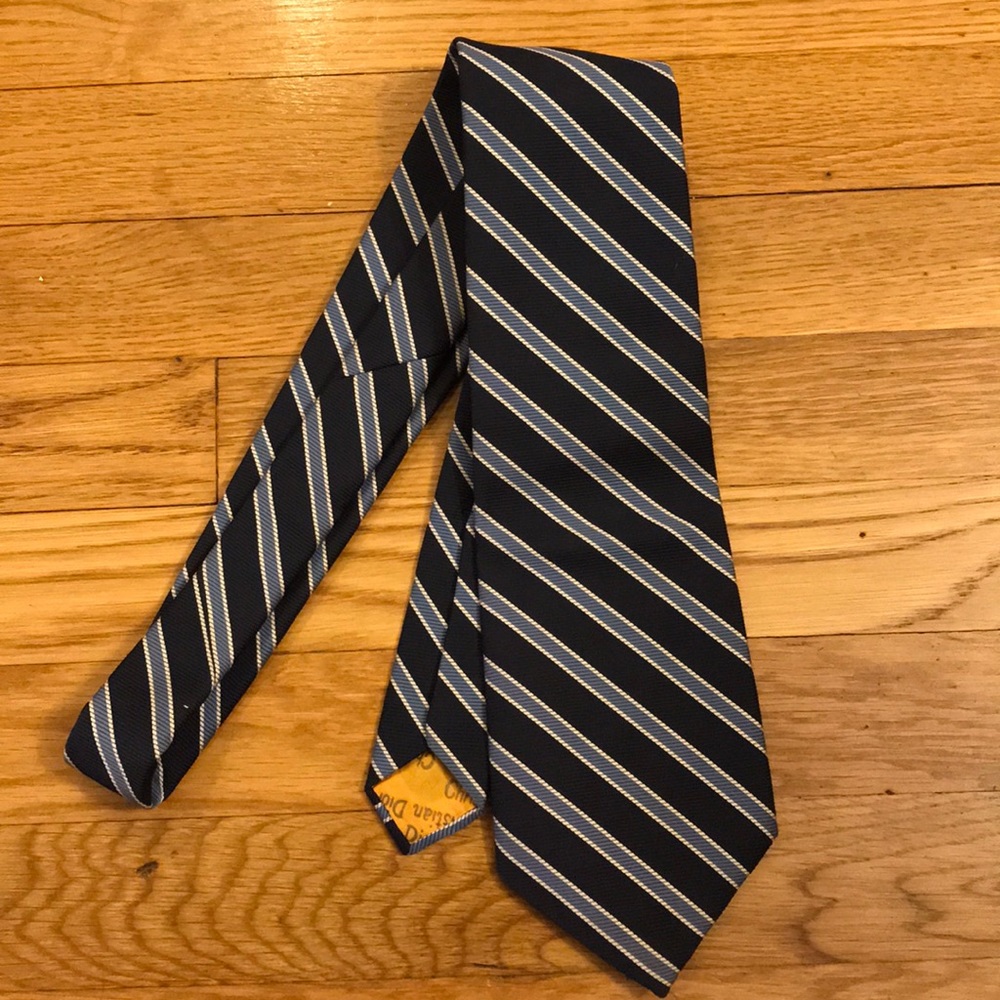Vintage blue striped Christian Dior tie